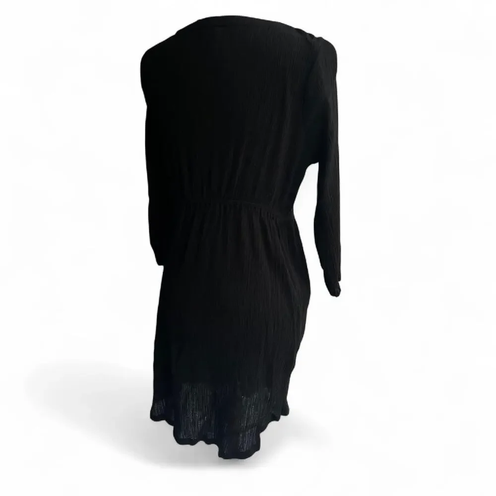 Beach Bump Black Maternity V Neck Beach Coverup‎